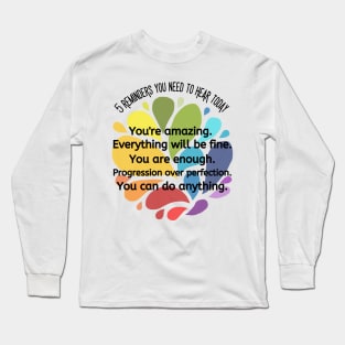 Colorful Raindrop Motivational Words Long Sleeve T-Shirt